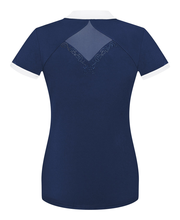 Navy riding shirt for equestrian competitions