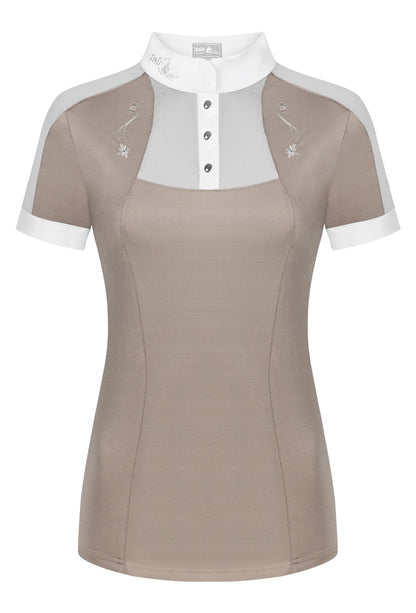 Beige show shirt with mesh
