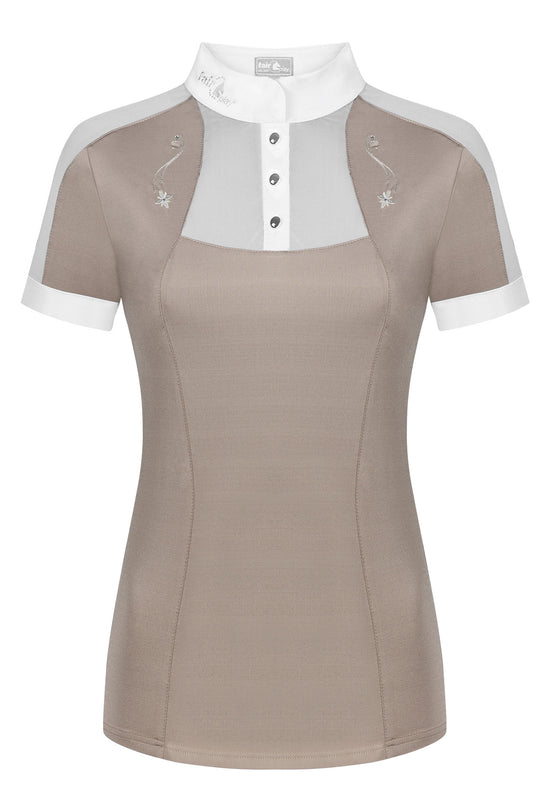 Beige show shirt with mesh