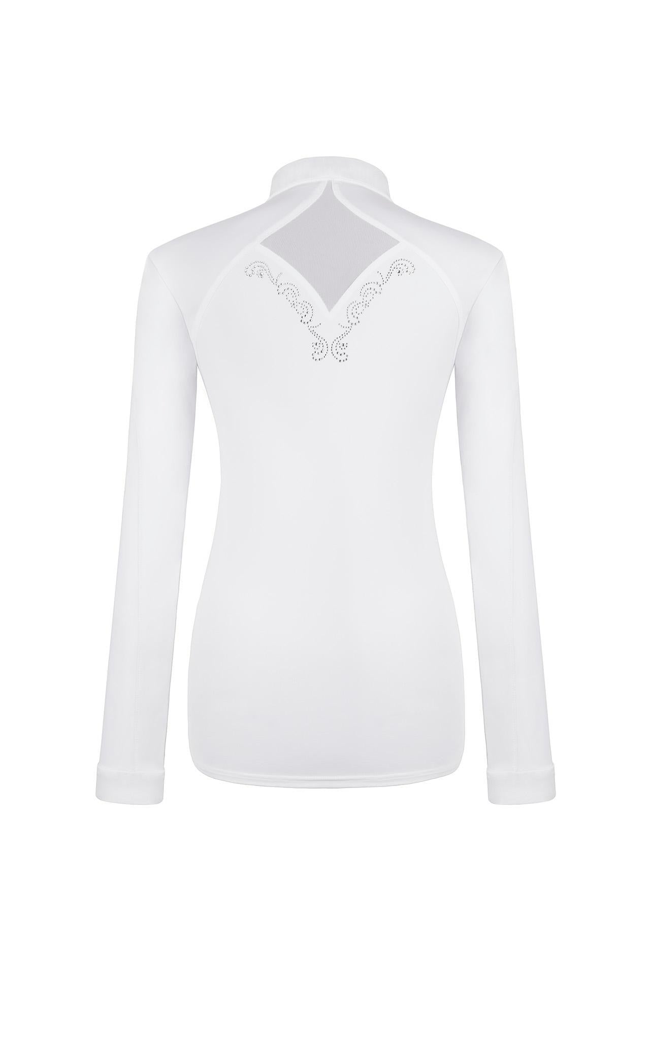 white competition shirt with crystals