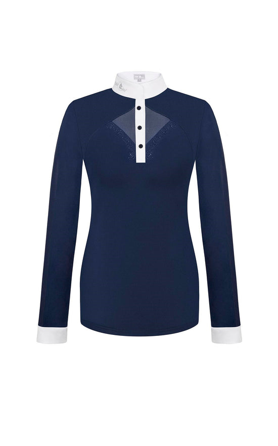 Navy show shirt for equestrians