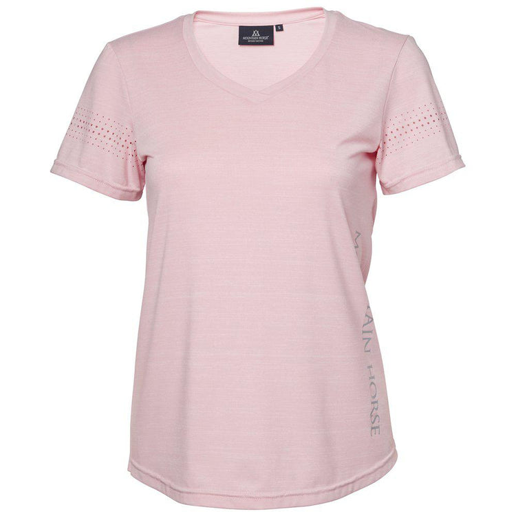 Soft pink riding shirt with lazercut details