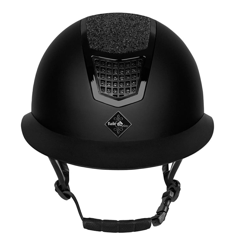 black helmet with glitter and black ventilation