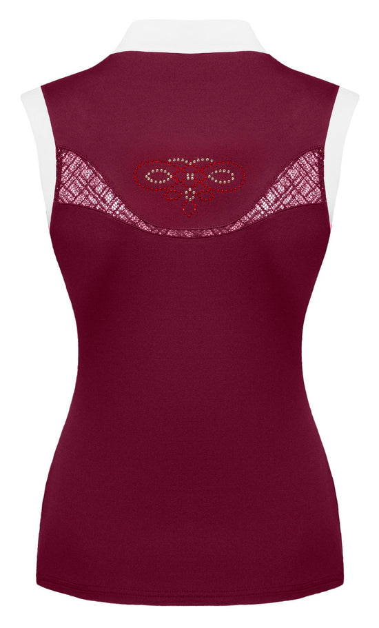 Burgundy Sleeveless Show Shirt