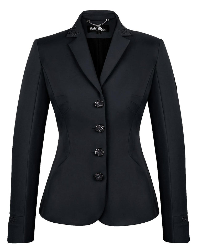 Black Show Jumping Jacket with Crystals