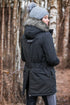 Black parka for horse lovers
