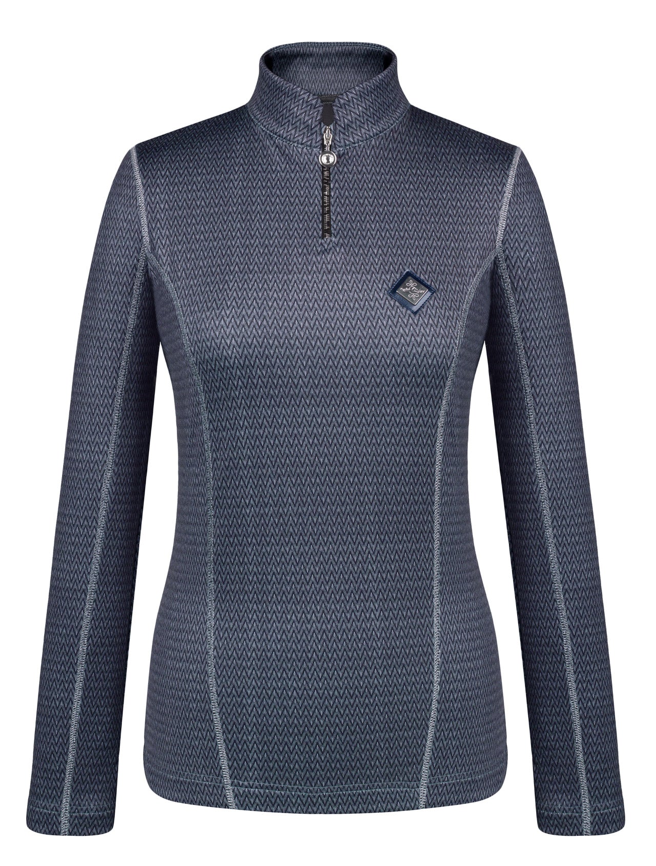 Base layer with a zipper for equestrians