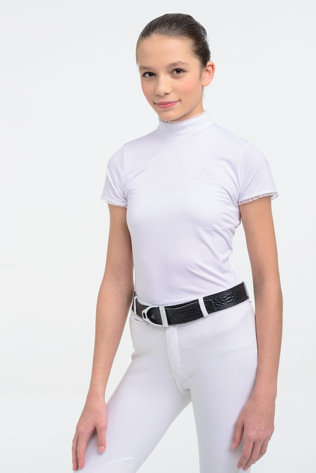 Girls White Dressage Competition Shirt