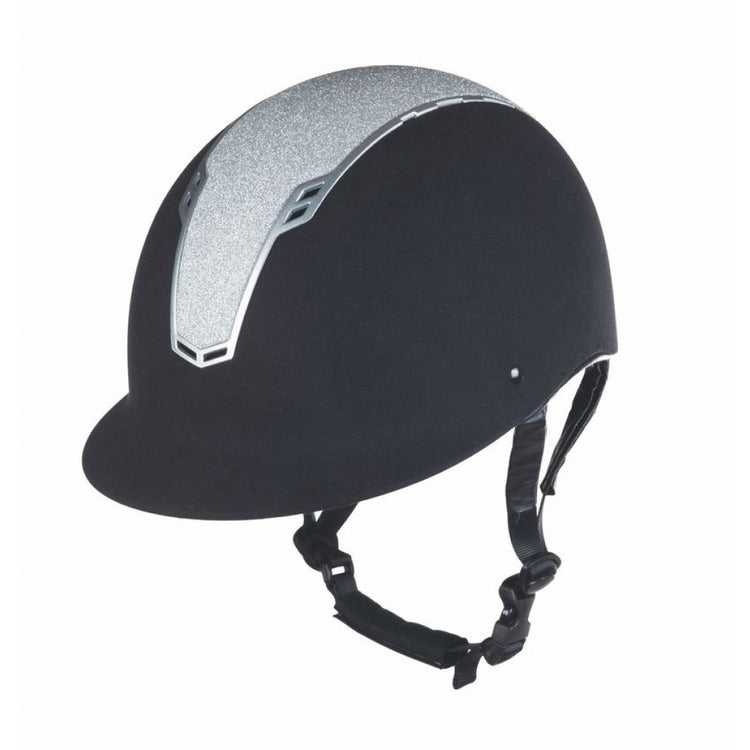 black silver riding helmet