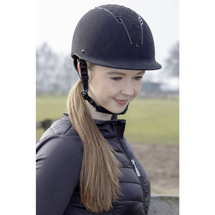 Black riding helmet