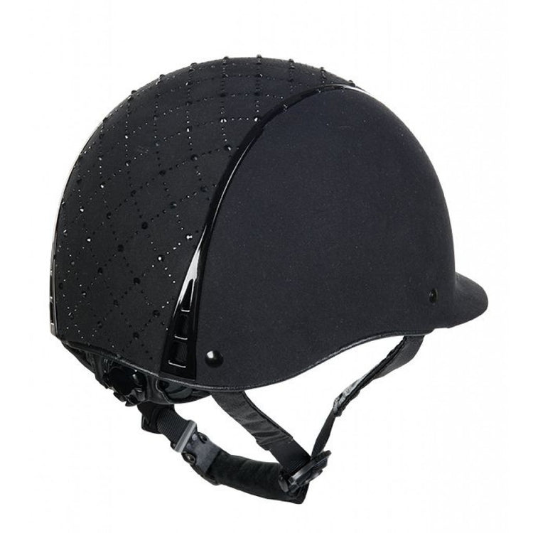 Black helmet with beadings