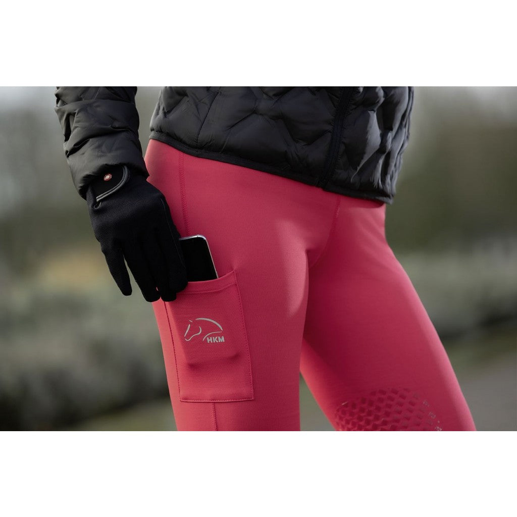 Red riding leggings with a phone pocket