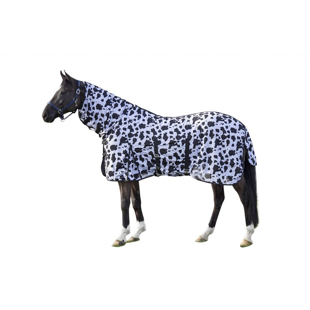 Combo Fly rug with cow print
