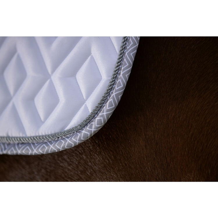elegant saddle pad with silver piping