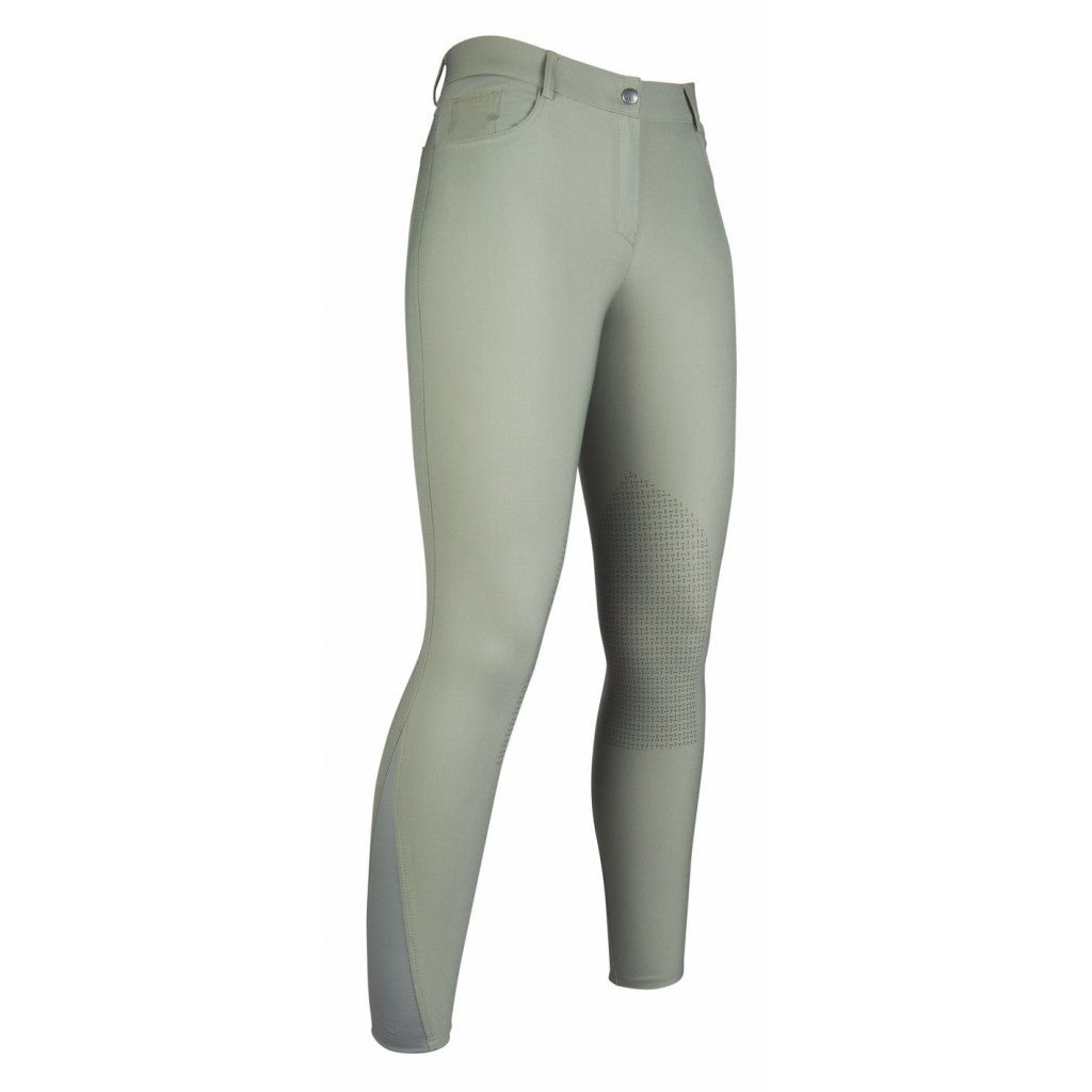 Pistachio colour breeches with silicone knee patch