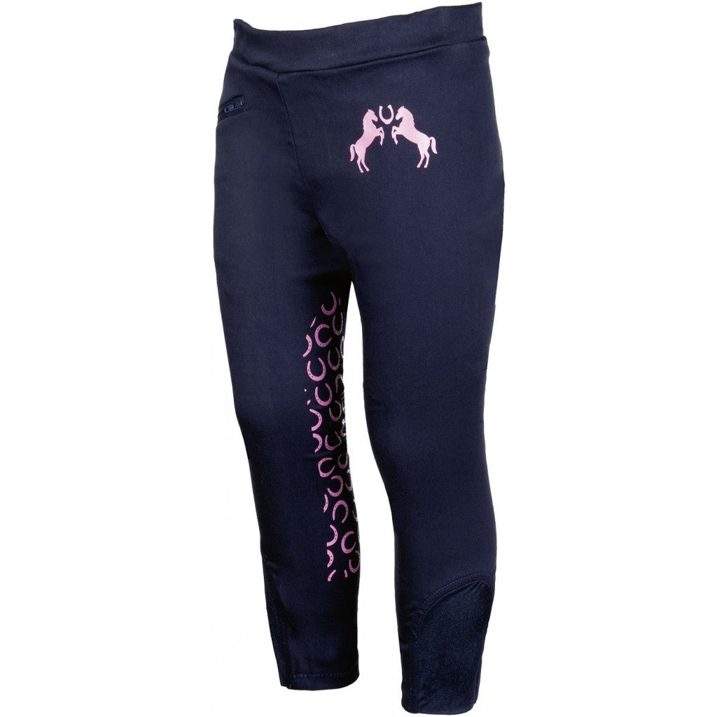 girls riding breeches with pink horses applique
