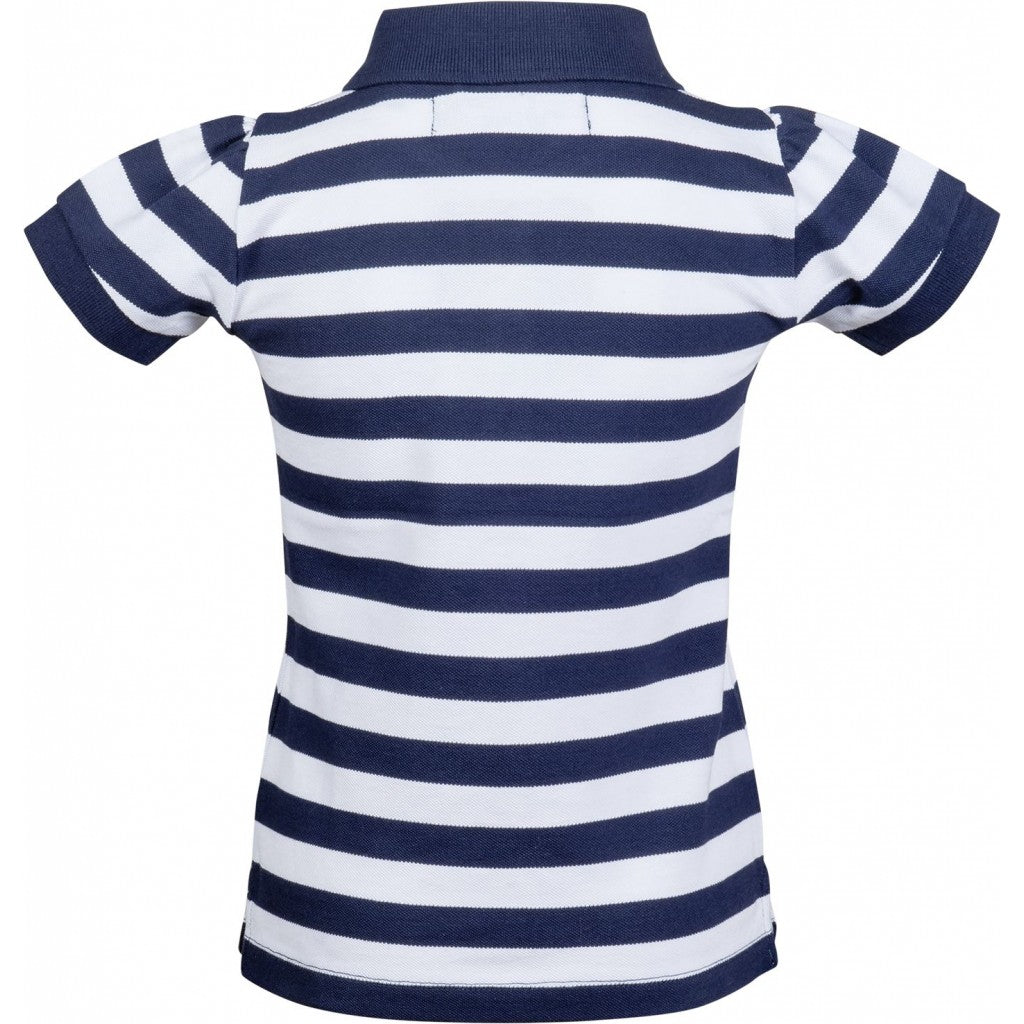 striped polo with a horse emblem for children