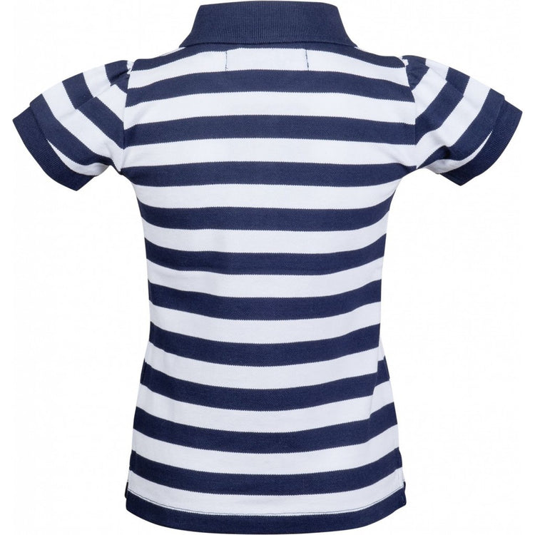 striped polo with a horse emblem for children