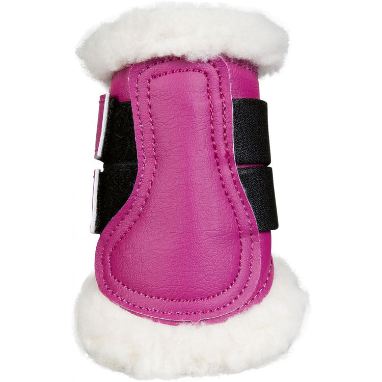 pink brushing boots with fur for minis