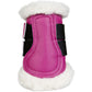pink brushing boots with fur for minis