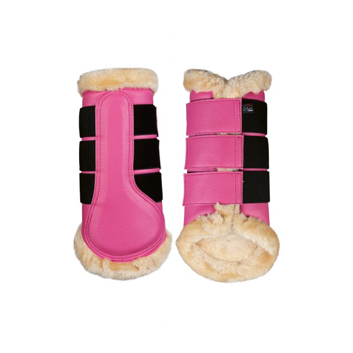 pink brushing boots