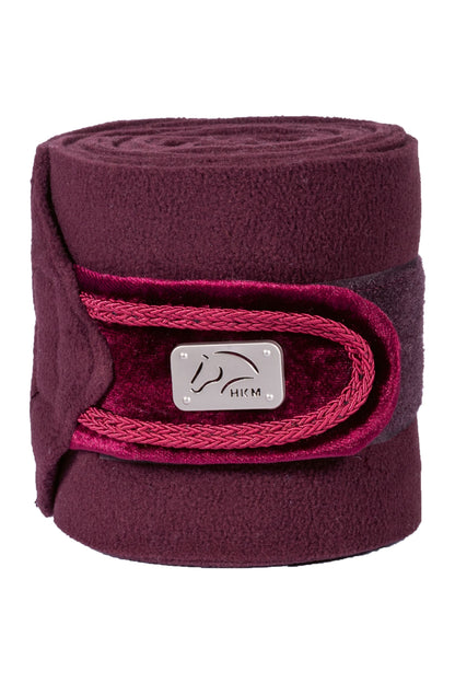 Burgundy colored bandages for horses 