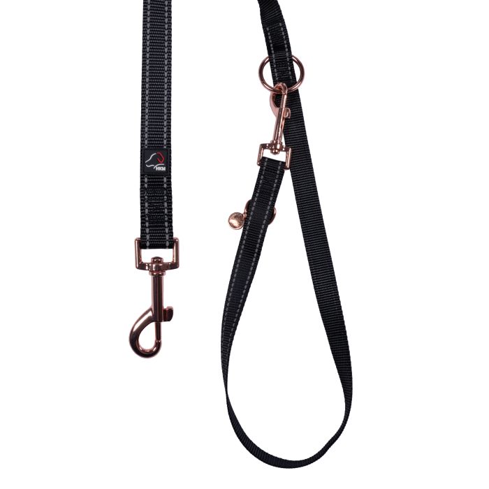Black/rose-gold leash