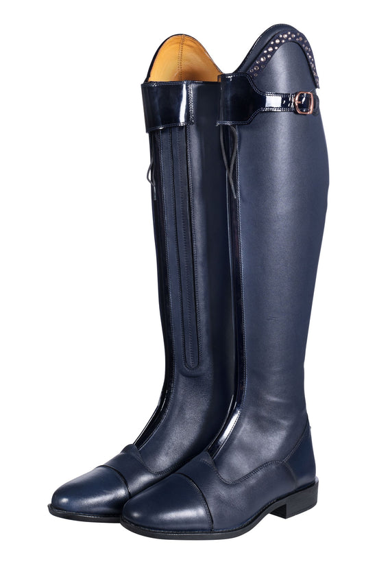 blue riding boots