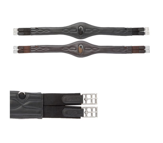 Soft leather girth "Comfort" with elastic