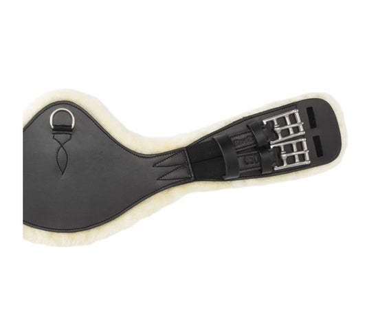 Anatomic dressage girth with fur padding