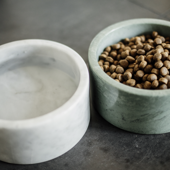 Minimal design dog bowl from marble