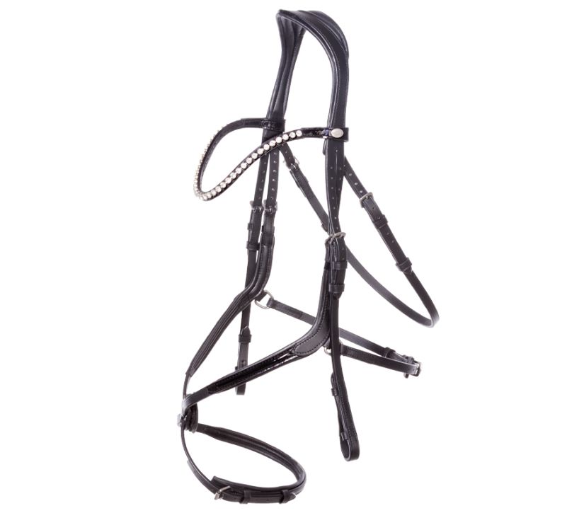 Mexican noseband bridle with removable sheepskin padding