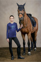 Riding Top for Kids Long Sleeve Sparkle - this soft, cotton based T-Shirt offers an outstanding wear for the young riders. It finished with colorful rhinestone jumping horse decoration on the chest. Proudly sport your discipline or just show your love for horses, this top is perfect to the stable or to the school. This top is a real wardrobe essential. The four way stretch fabric with Lycra is easy to wash and never loses its shape. Available in short and long sleeve.  