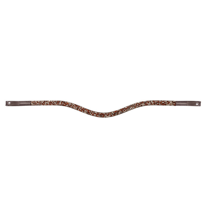 brown browband with crystals and button closure