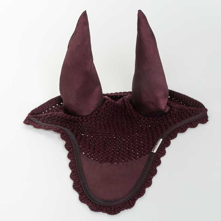 Dark red fly hat with satin