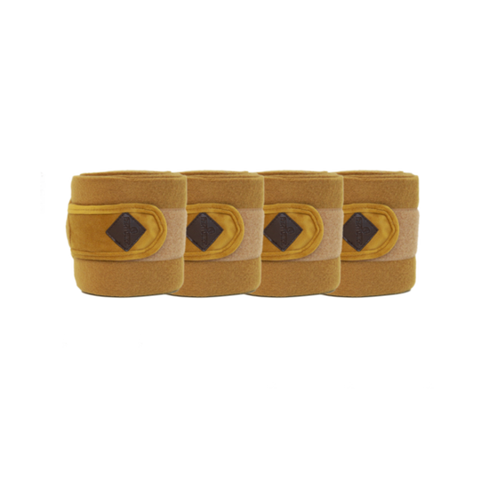 velvet fleece bandages for horses in yellow