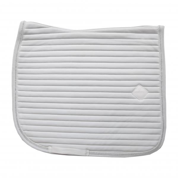 white dressage saddle pad with pearls