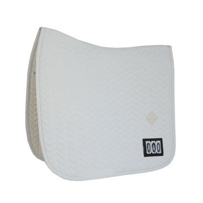 White dressage square with competition number