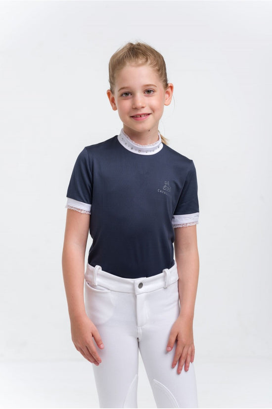 Riding Show Shirt Crystal Kids - Short Sleeve, Technical Equestrian Apparel