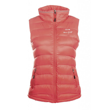 neon coral pink salmon colour vest with pockets