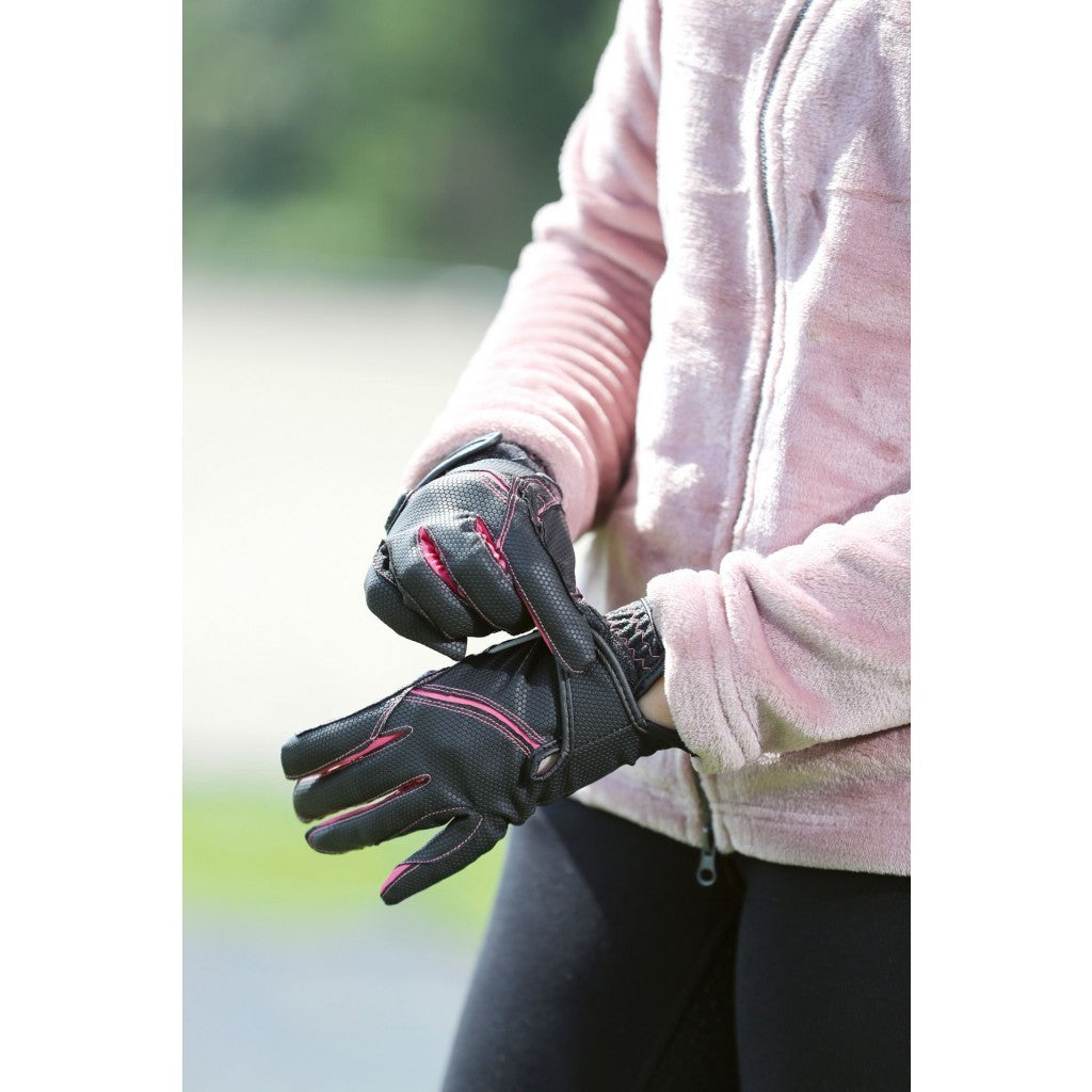 Horse Riding gloves with pink