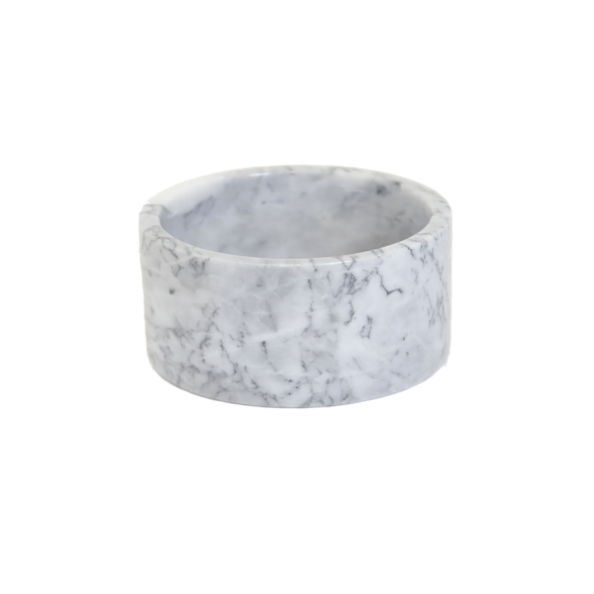 Grey marble dog bowl