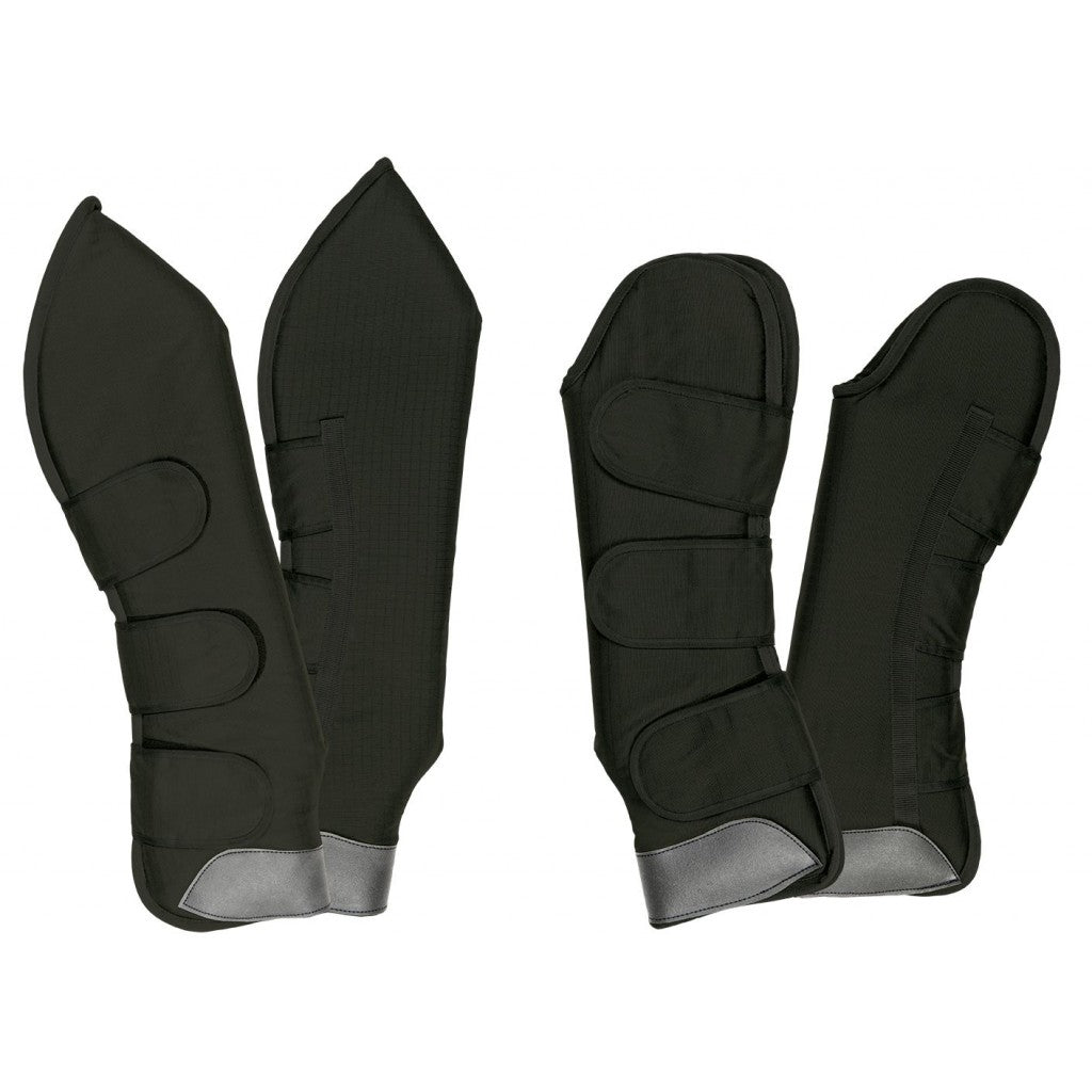 set of 4 black travel boots for front and hind legs