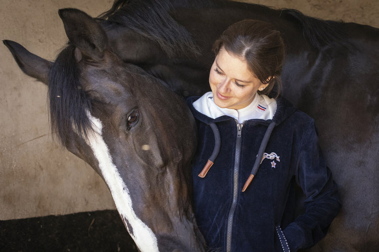 ladies equestrian velvet hoodie