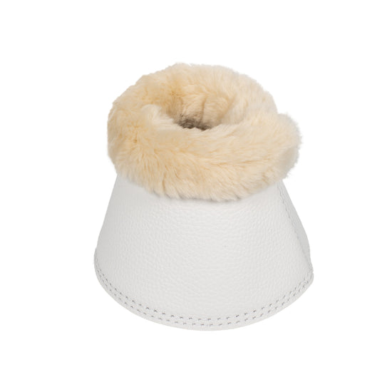 White bell boots with sheepskin