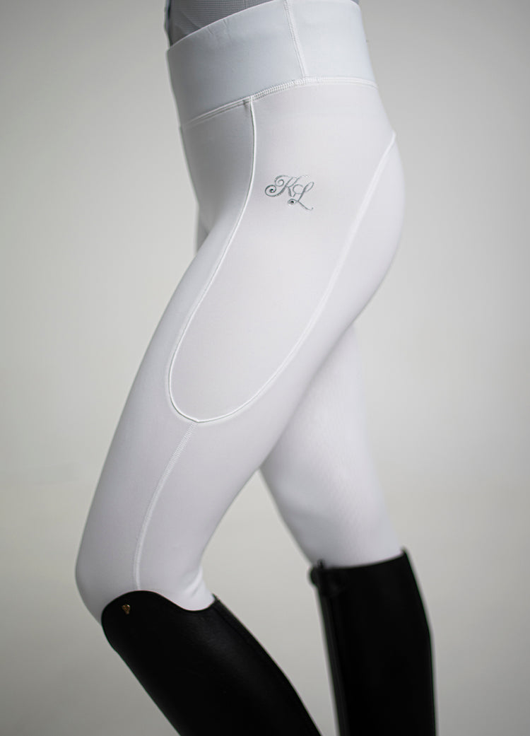 White competition riding tights