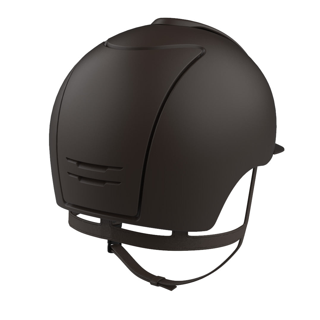 Brown equestrian helmet