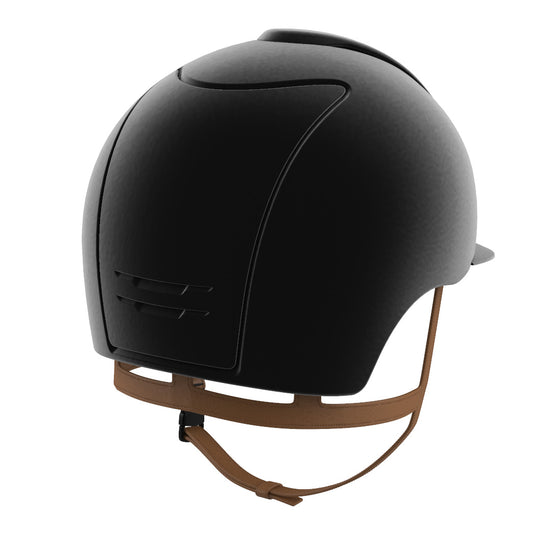 Kep velvet helmet with beige chin strap