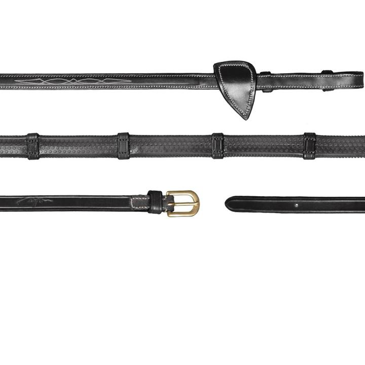 Dyon rubber reins with leather loops