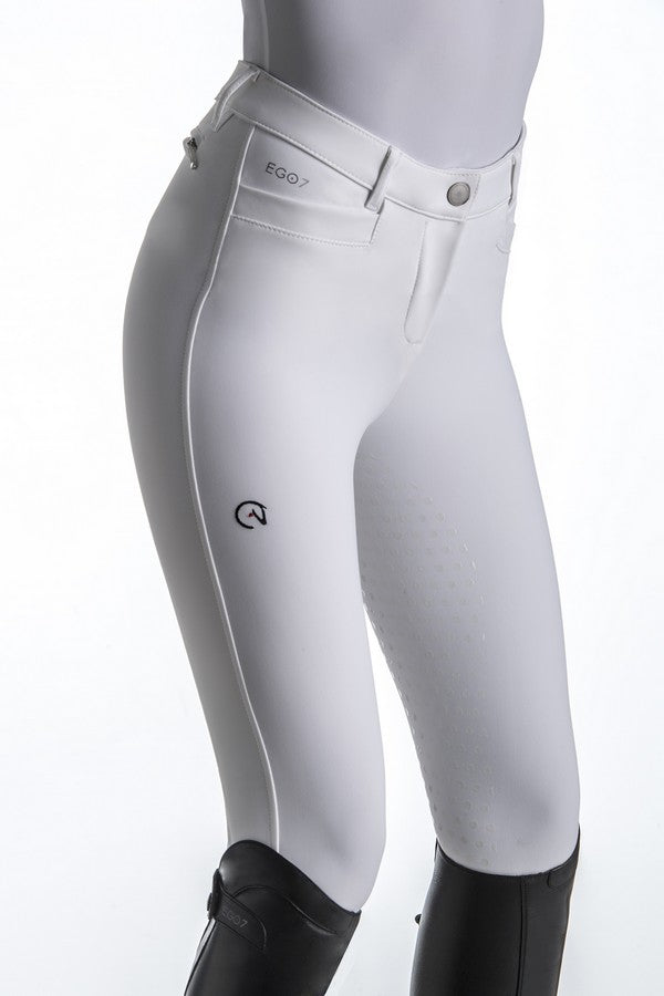 White Competition Breeches with Full Seat